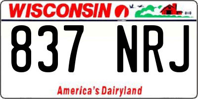 WI license plate 837NRJ