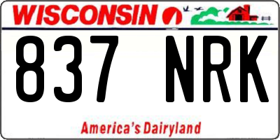 WI license plate 837NRK