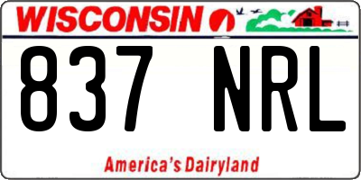 WI license plate 837NRL