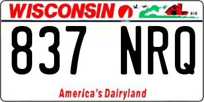 WI license plate 837NRQ