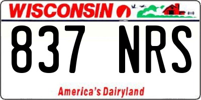 WI license plate 837NRS