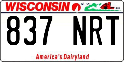 WI license plate 837NRT