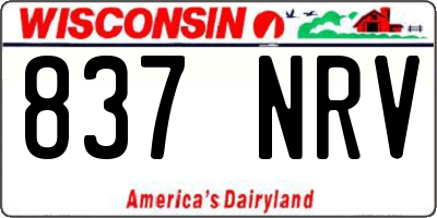 WI license plate 837NRV