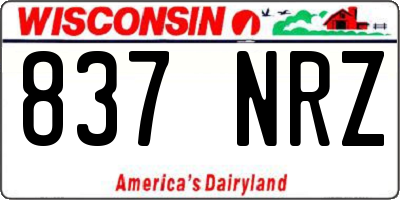WI license plate 837NRZ