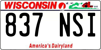 WI license plate 837NSI