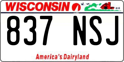 WI license plate 837NSJ