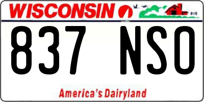 WI license plate 837NSO