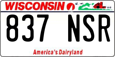 WI license plate 837NSR