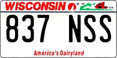 WI license plate 837NSS