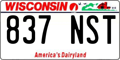 WI license plate 837NST