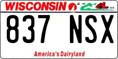 WI license plate 837NSX