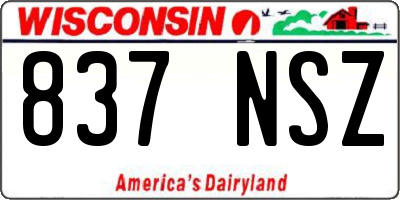WI license plate 837NSZ