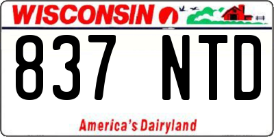 WI license plate 837NTD