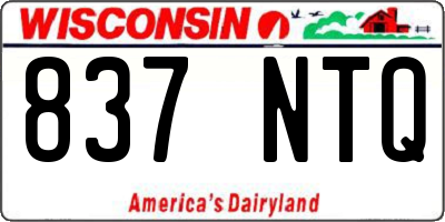 WI license plate 837NTQ