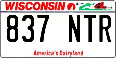 WI license plate 837NTR