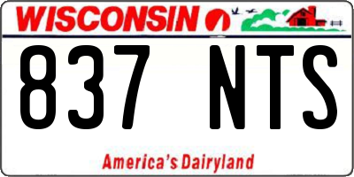 WI license plate 837NTS