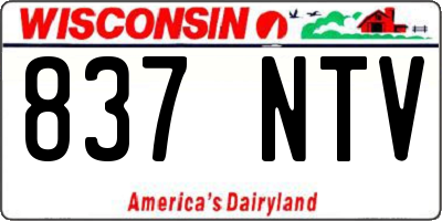 WI license plate 837NTV