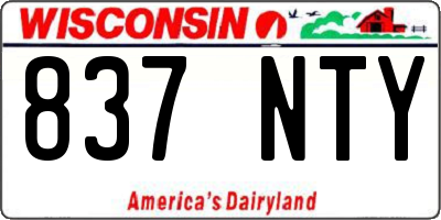 WI license plate 837NTY