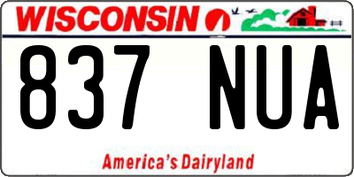 WI license plate 837NUA