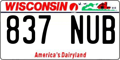 WI license plate 837NUB