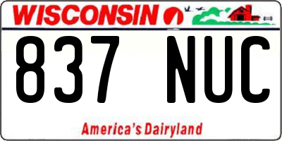 WI license plate 837NUC