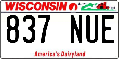 WI license plate 837NUE