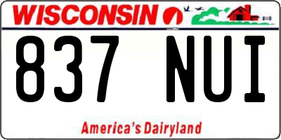 WI license plate 837NUI