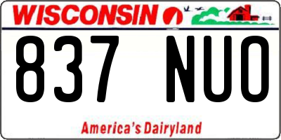 WI license plate 837NUO