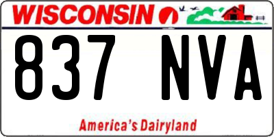 WI license plate 837NVA