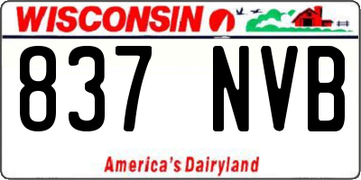 WI license plate 837NVB