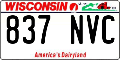 WI license plate 837NVC