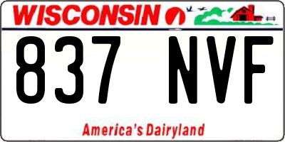 WI license plate 837NVF