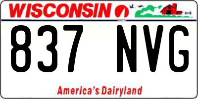 WI license plate 837NVG