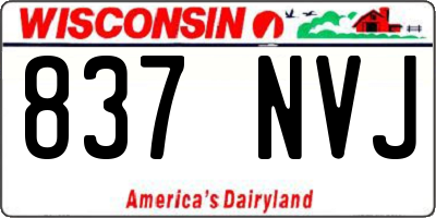 WI license plate 837NVJ