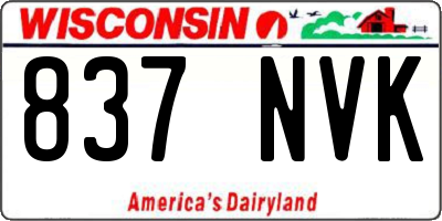 WI license plate 837NVK