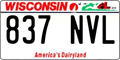 WI license plate 837NVL