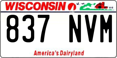 WI license plate 837NVM