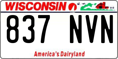 WI license plate 837NVN
