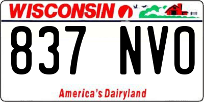 WI license plate 837NVO