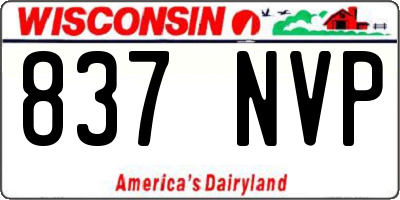 WI license plate 837NVP