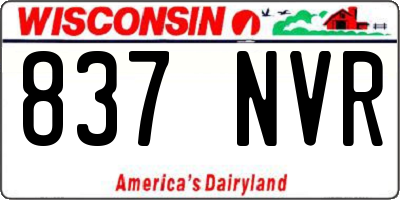 WI license plate 837NVR