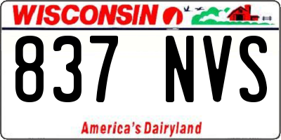 WI license plate 837NVS