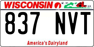 WI license plate 837NVT