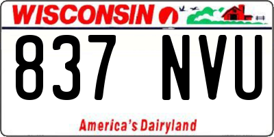 WI license plate 837NVU