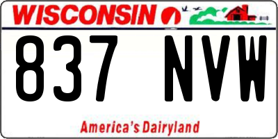 WI license plate 837NVW