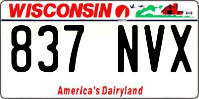 WI license plate 837NVX