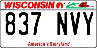 WI license plate 837NVY