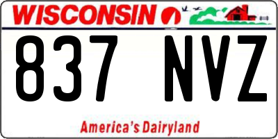 WI license plate 837NVZ