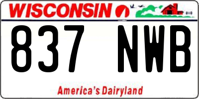 WI license plate 837NWB