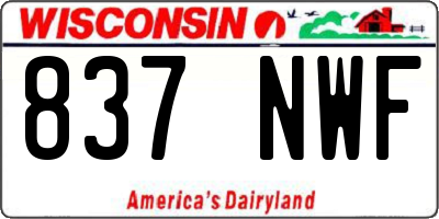 WI license plate 837NWF